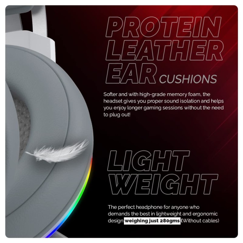 Cosmic Byte Headset Proteus 7.1 Surround Sound RGB LED White
