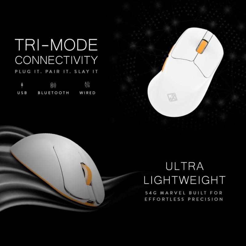 Cosmic Byte Ignis Wireless Tri-Mode Gaming Mouse 12,000 DPI White