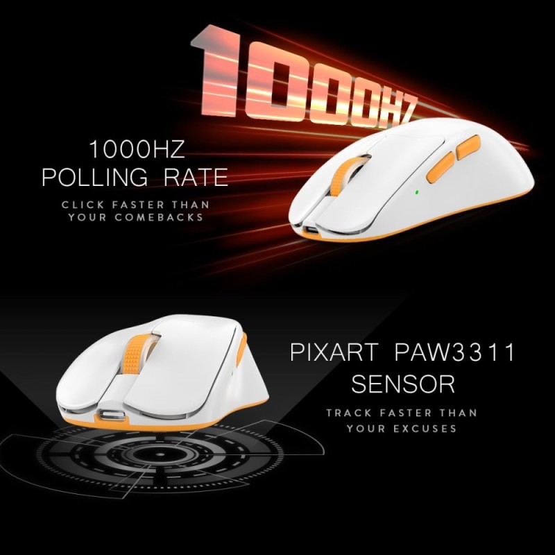 Cosmic Byte Ignis Wireless Tri-Mode Gaming Mouse 12,000 DPI White