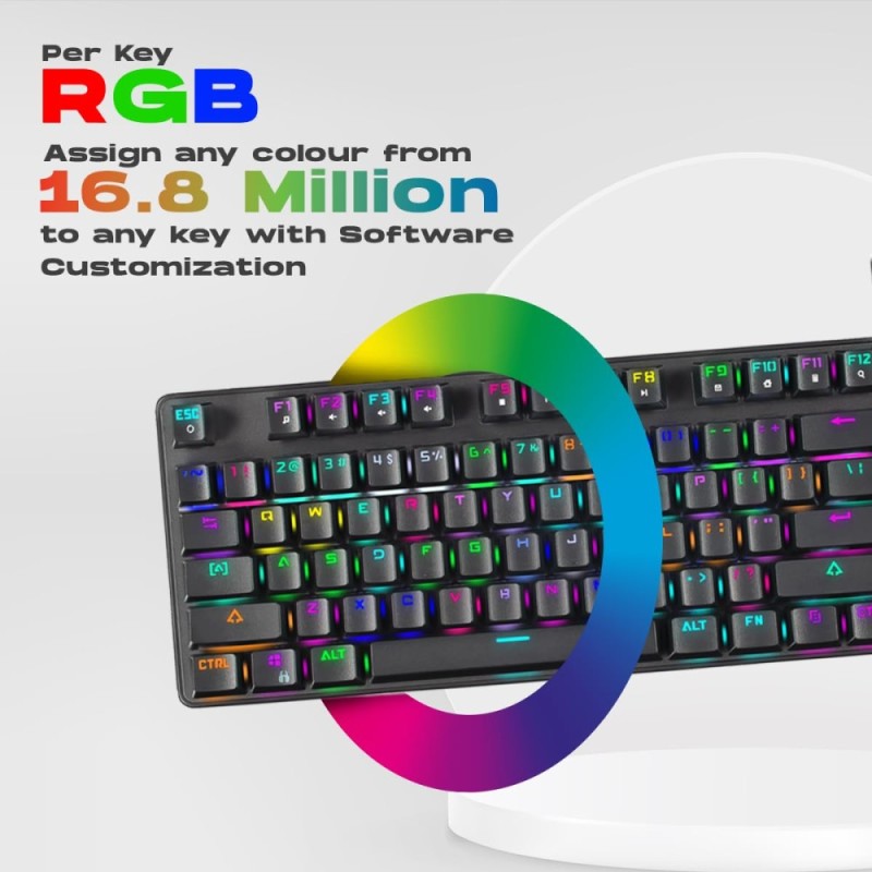 Cosmic Byte Mechanical Gaming Keyboard CB-GK-18 Firefly | TKL Design | Per-Key RGB | Detachable USB-C | Black