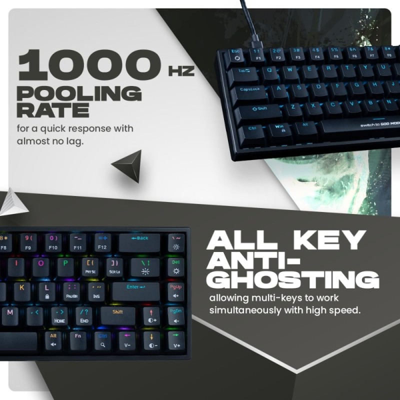 Cosmic Byte Mechanical Keyboard CB-GK-23 Artemis 68 Keys RGB Black