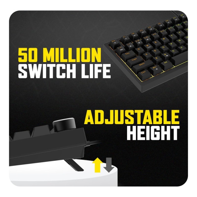 Cosmic Byte Mechanical Keyboard Phantom TKL RGB Black, Gasket-Mounted, Hot-Swappable