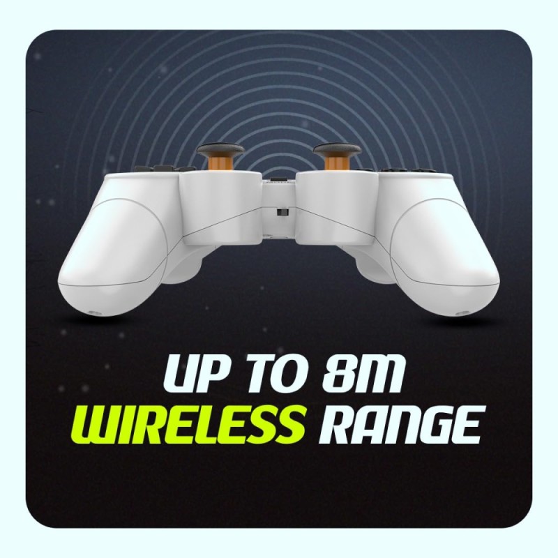 Cosmic Byte Nexus Wireless Controller for PC | Dual Vibration, Sensitive Triggers, Fast Response | Powered by 2 AAA Batteries (Not Included) (White)