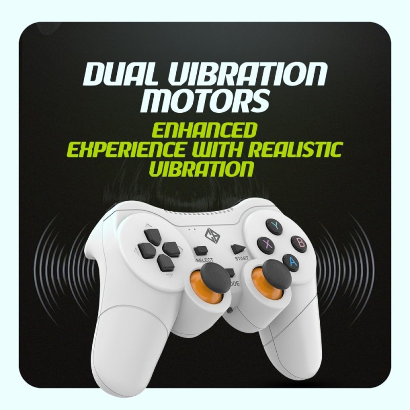 Cosmic Byte Nexus Wireless Controller for PC | Dual Vibration, Sensitive Triggers, Fast Response | Powered by 2 AAA Batteries (Not Included) (White)