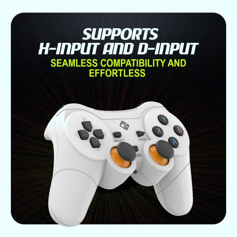 Cosmic Byte Nexus Wireless Controller for PC | Dual Vibration, Sensitive Triggers, Fast Response | Powered by 2 AAA Batteries (Not Included) (White)