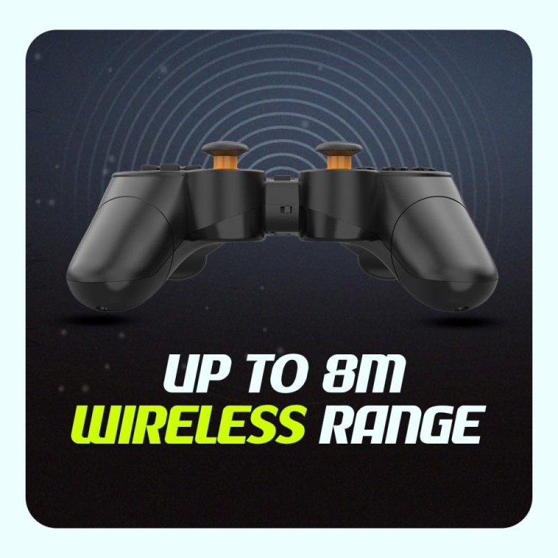 Cosmic Byte Nexus Wireless Controller for PC | Dual Vibration, Sensitive Triggers, Fast Response | Powered by 2 AAA Batteries (Not Included) (Black)