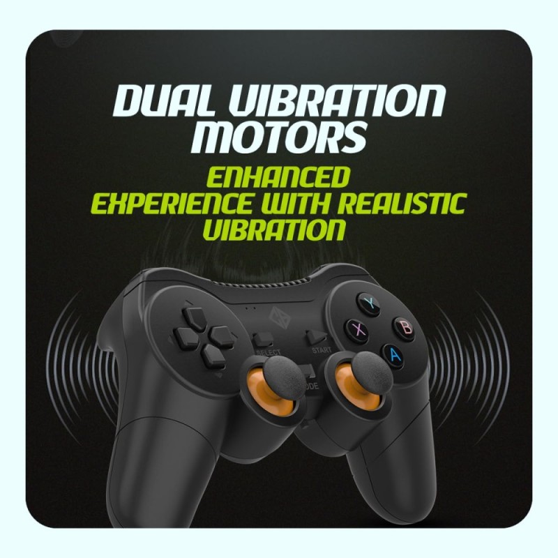 Cosmic Byte Nexus Wireless Controller for PC | Dual Vibration, Sensitive Triggers, Fast Response | Powered by 2 AAA Batteries (Not Included) (Black)