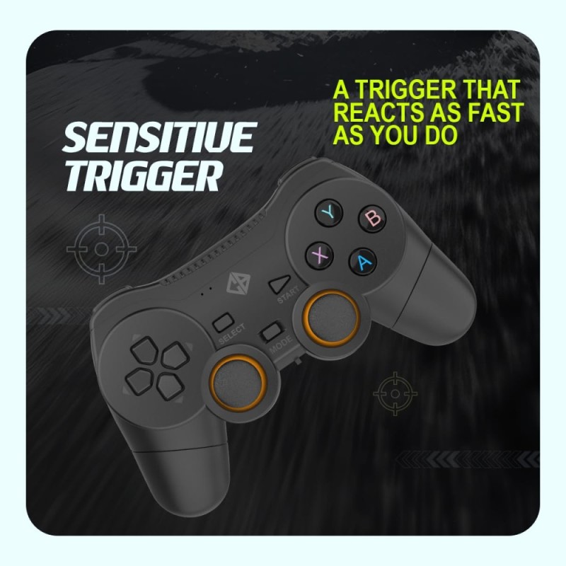 Cosmic Byte Nexus Wireless Controller for PC | Dual Vibration, Sensitive Triggers, Fast Response | Powered by 2 AAA Batteries (Not Included) (Black)