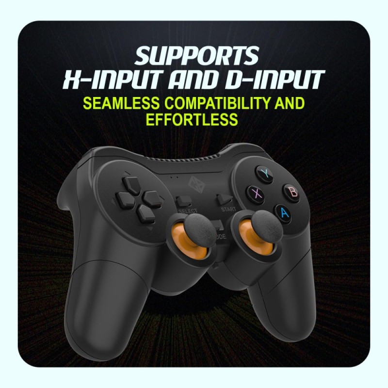 Cosmic Byte Nexus Wireless Controller for PC | Dual Vibration, Sensitive Triggers, Fast Response | Powered by 2 AAA Batteries (Not Included) (Black)