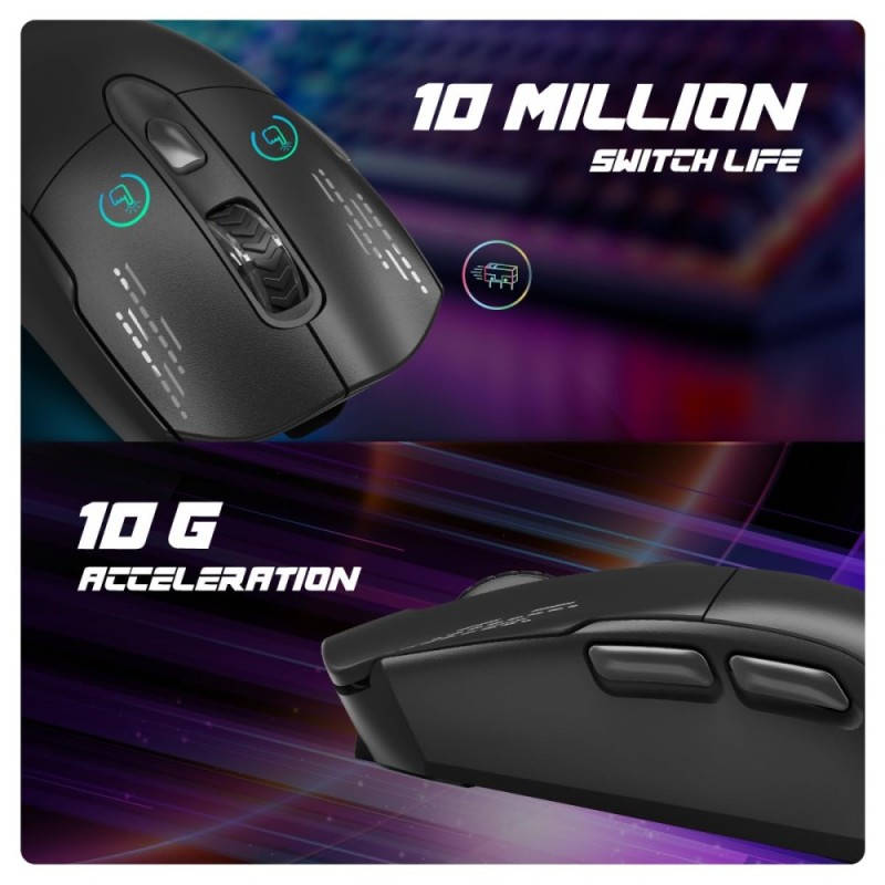 Cosmic Byte Raptor Dual Mode RGB Mouse Pixart 3212 Sensor 4800 DPI Black
