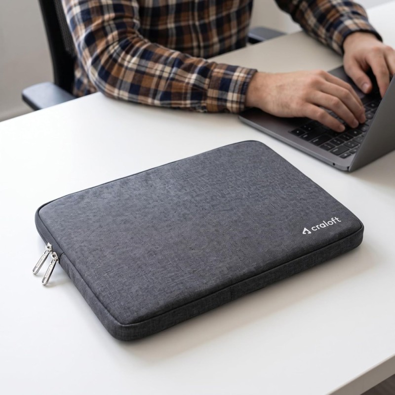 CRALOFT Laptop Sleeve L26 Water-Resistant 14 Inch Grey
