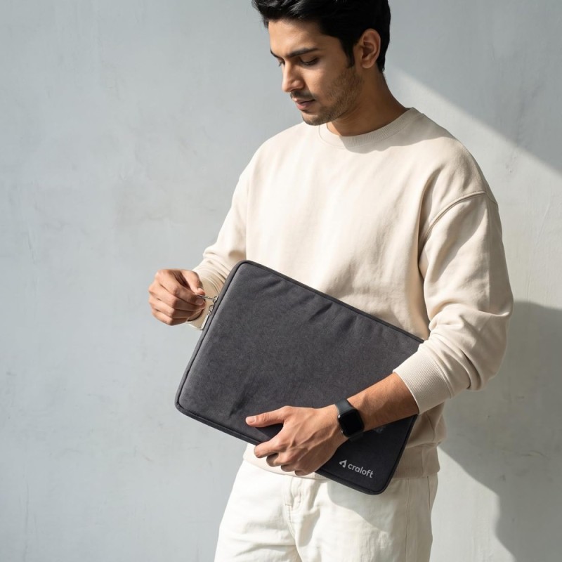 CRALOFT Laptop Sleeve L26 Water-Resistant 14 Inch Grey