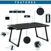 Cubiker Multipurpose Foldable Lapdesk CUBI-PT-1547 Ergonomic Edges, Black