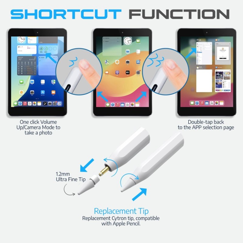 CYTRON Magnetic iPad Pencil WR01C with Palm Rejection - White