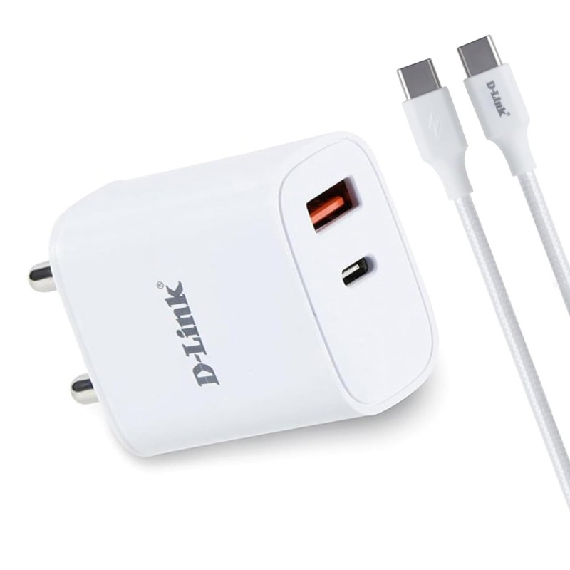 D-Link Fast Charger DPA-F3311 33W Dual Port USB-C & USB-A White