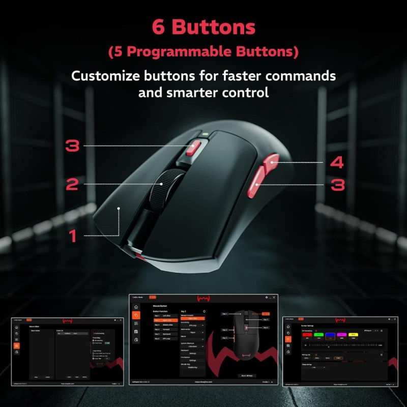 daWg Wireless Gaming Mouse daWg-Slay 12000 DPI 6 Buttons Black