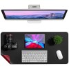 Dyazo Desk Mat B0BWN6VKRN Vegan PU Leather Waterproof Black & Red