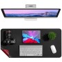 Dyazo Desk Mat B0BWN6VKRN Vegan PU Leather Waterproof Black & Red