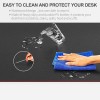 Dyazo Desk Mat B0BWN6VKRN Vegan PU Leather Waterproof Black & Red