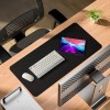 Dyazo Desk Mat B0BWN6VKRN Vegan PU Leather Waterproof Black & Red