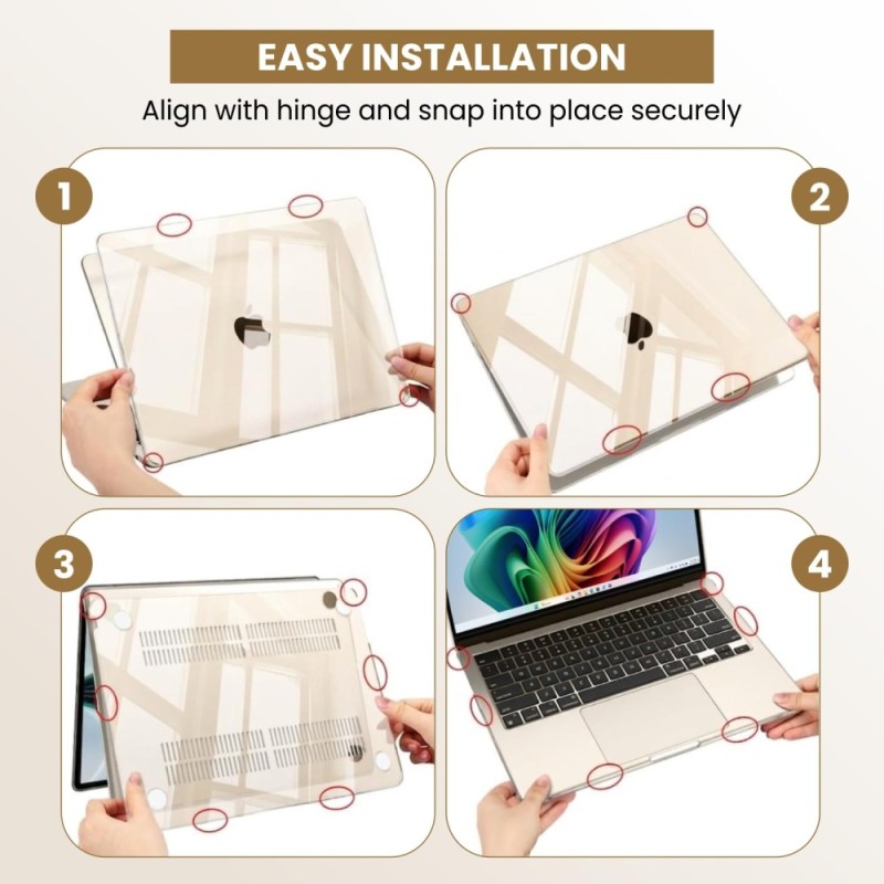 Dyazo Hard Shell Case DZ064 for MacBook Air 13.6 Inch, Starlight