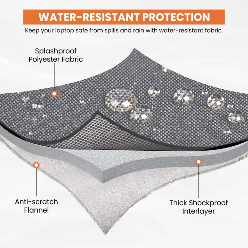 Dyazo Laptop Sleeve 15.6 Inch Water-Resistant Grey