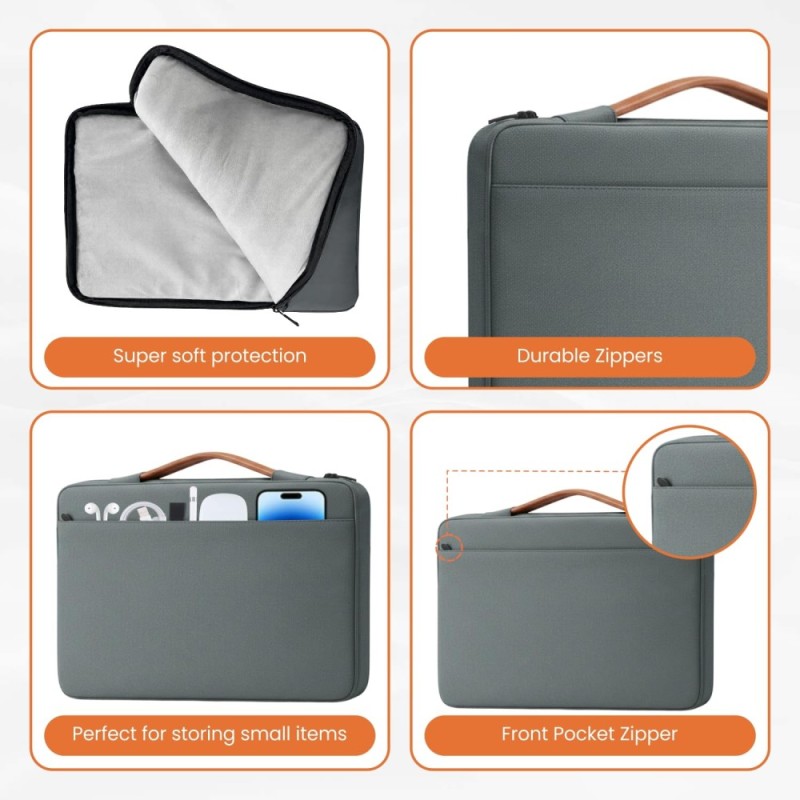 Dyazo Laptop Sleeve 15.6 Inch Water-Resistant Grey