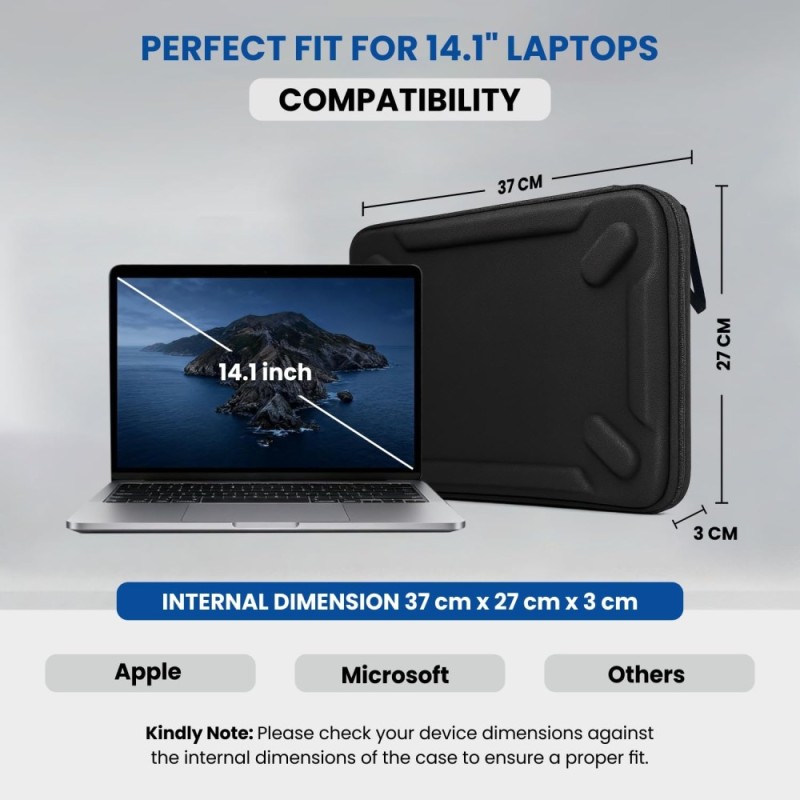 Dyazo Laptop Sleeve Case DZ0002 Hard Shell Shockproof Black