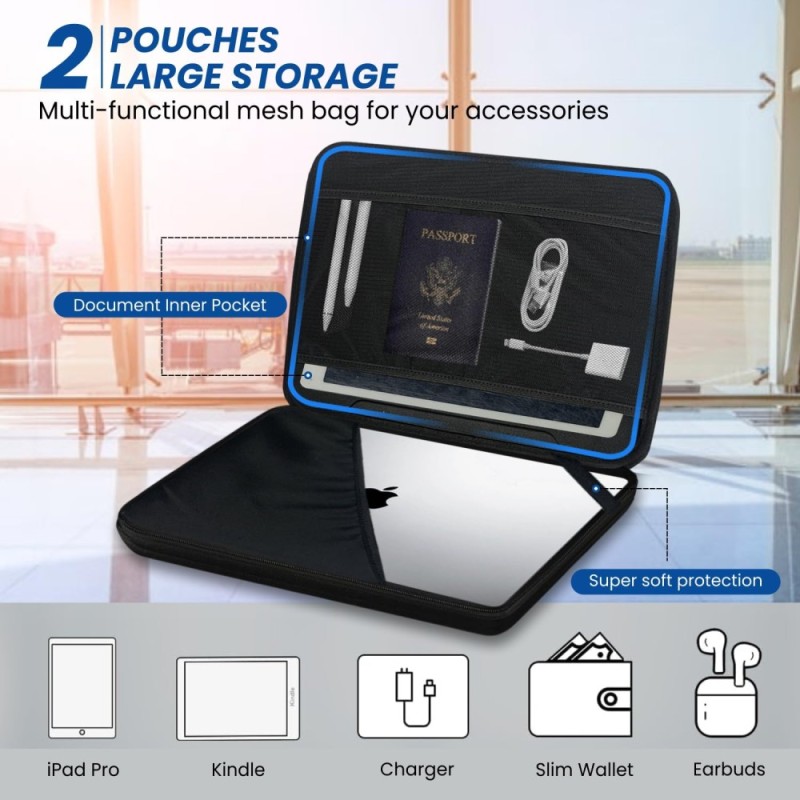 Dyazo Laptop Sleeve Case DZ0002 Hard Shell Shockproof Black