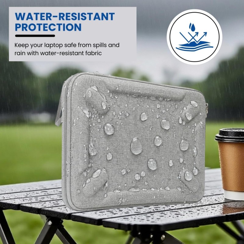 Dyazo Laptop Sleeve DZ0934 14.1 Inch Hard Shell Water Resistant Grey