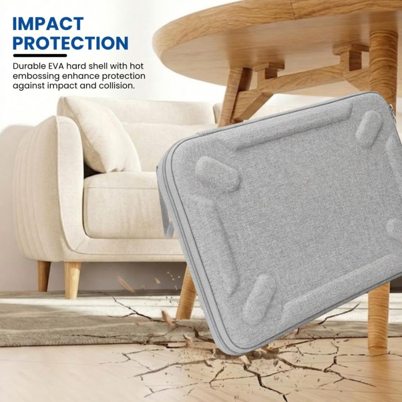 Dyazo Laptop Sleeve DZ0934 14.1 Inch Hard Shell Water Resistant Grey