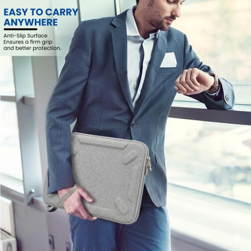 Dyazo Laptop Sleeve DZ0934 14.1 Inch Hard Shell Water Resistant Grey