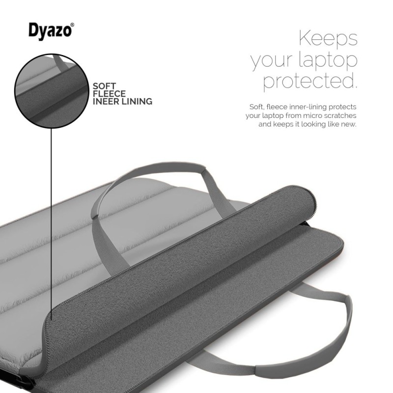 Dyazo Laptop Sleeve DZ9740 14.1 Inch Water-Resistant Grey