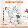 Dyazo Laptop Stand DZ6824 Adjustable Ergonomic Design Silver