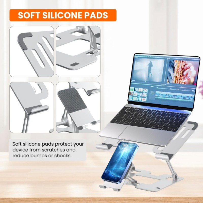 Dyazo Laptop Stand DZ6824 Adjustable Ergonomic Design Silver