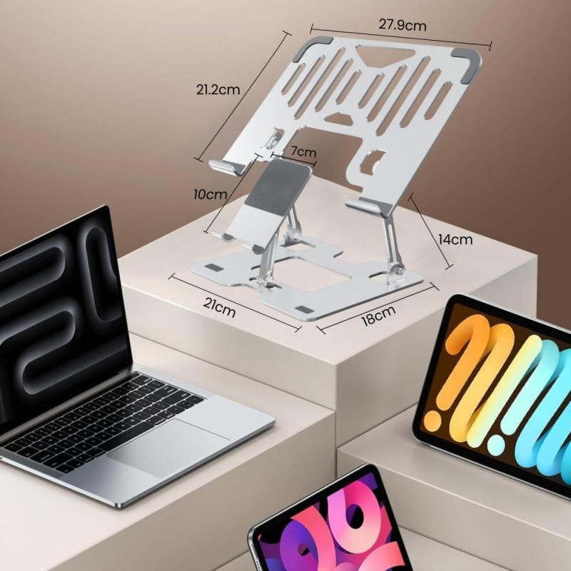 Dyazo Laptop Stand DZ6824 Adjustable Ergonomic Design Silver