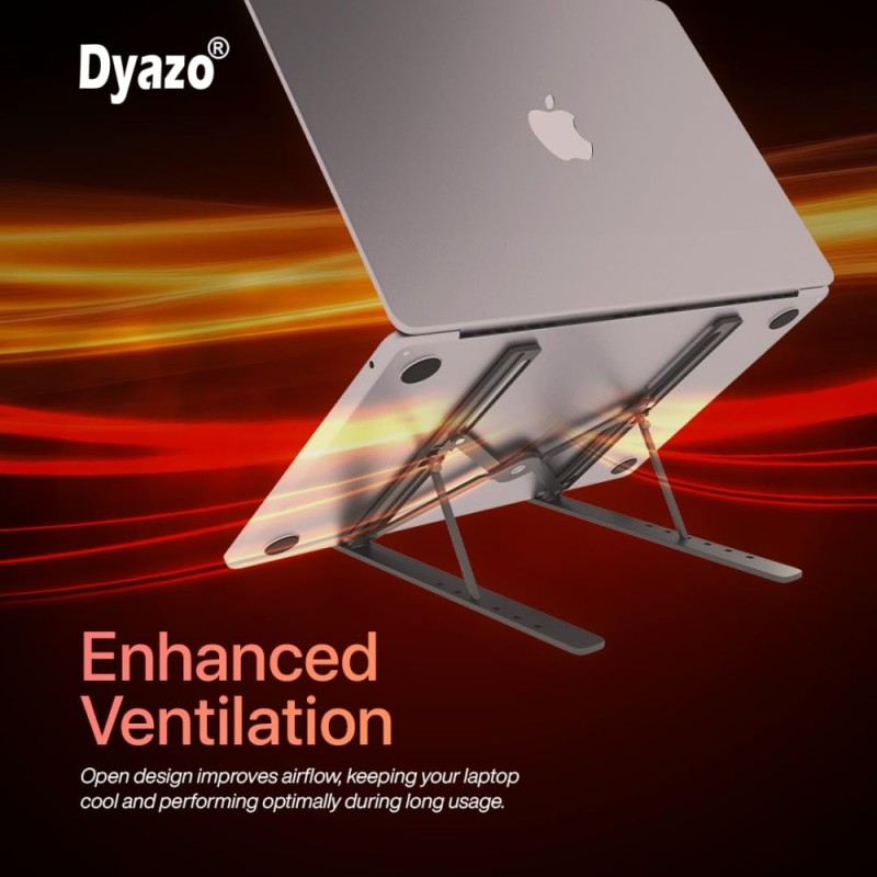 Dyazo Laptop Stand N3 Adjustable Height 6 Angles Space Grey