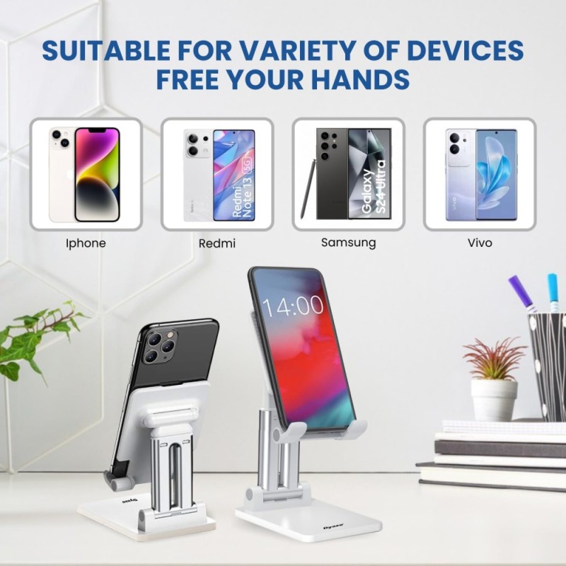 Dyazo Mobile Phone Stand DZ8453 Adjustable Height & Angle White