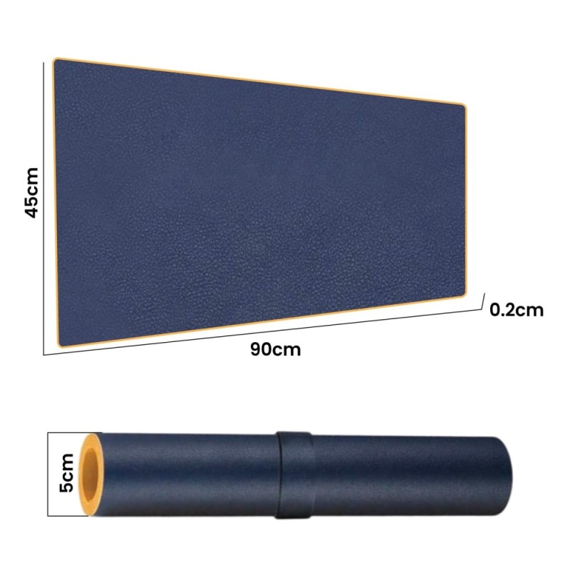 Dyazo Mouse Pad B09R7MGFV7 Reversible PU Leather Navy Blue 35 Inch x 17.7 Inch