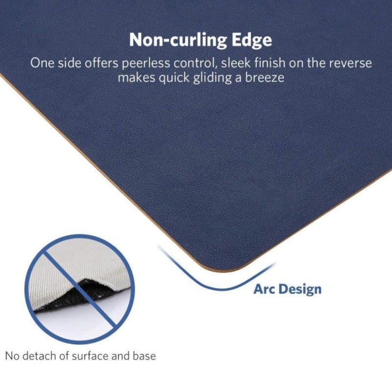 Dyazo Mouse Pad B09R7MGFV7 Reversible PU Leather Navy Blue 35 Inch x 17.7 Inch