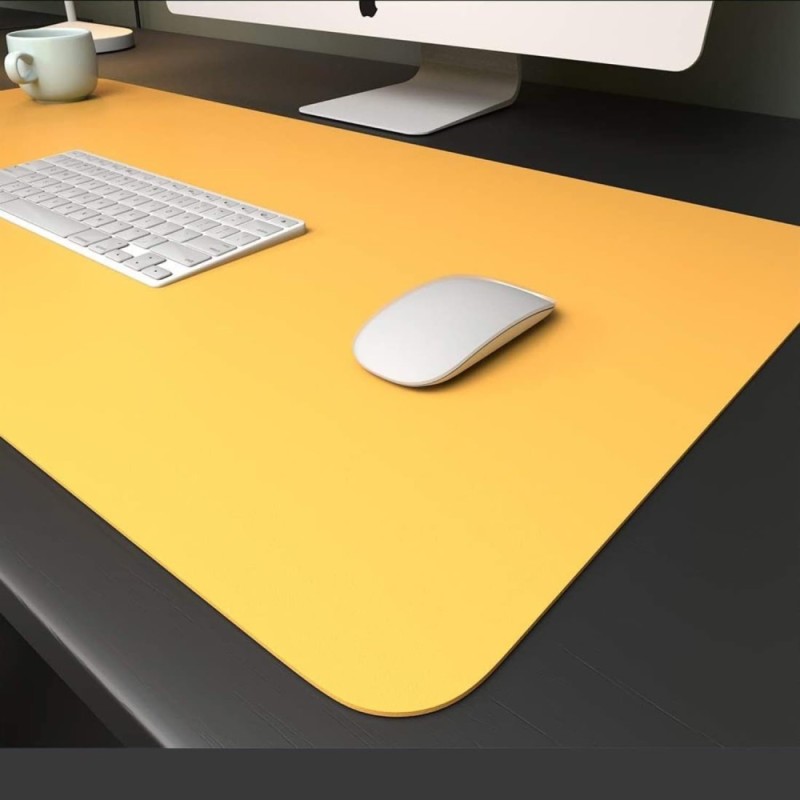 Dyazo Mouse Pad B09R7MGFV7 Reversible PU Leather Navy Blue 35 Inch x 17.7 Inch