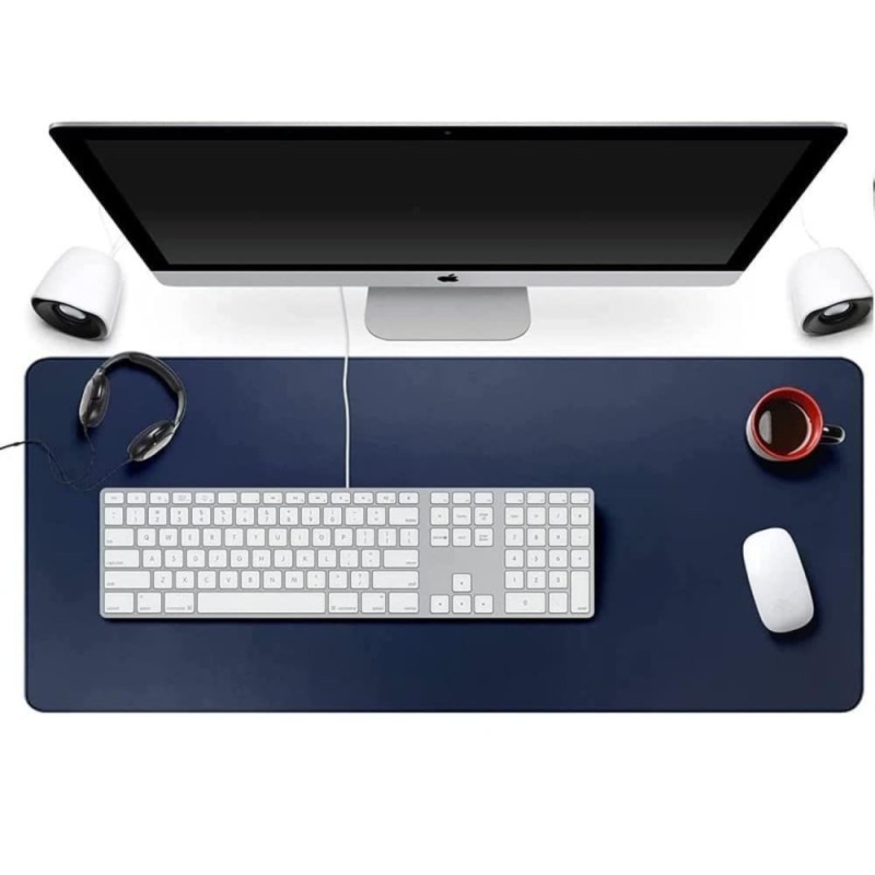 Dyazo Mouse Pad B09R7MGFV7 Reversible PU Leather Navy Blue 35 Inch x 17.7 Inch