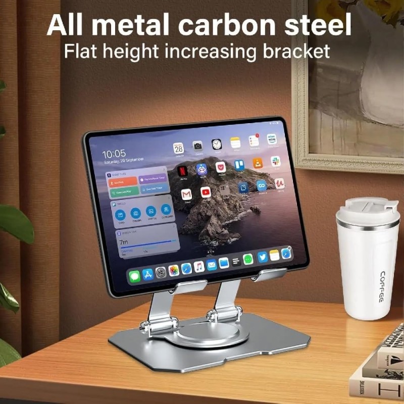 Dyazo Tablet Stand 1 360° Rotating Multi-Angle Adjustments Silver