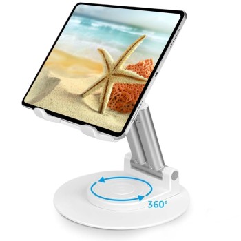 Dyazo Tablet Stand DZ - 4509 360 Degree Rotation White
