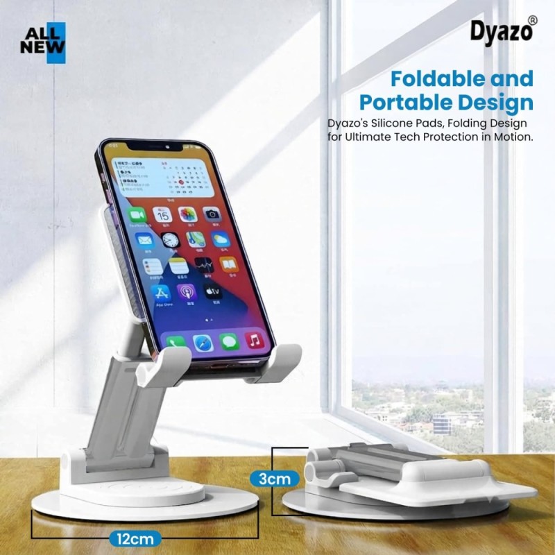 Dyazo Tablet Stand DZ - 4509 360 Degree Rotation White