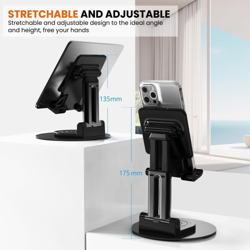 Dyazo Tablet Stand DZ0576 360° Rotation Adjustable Black