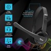 Dyazo Wired Headphones DZ6015 On-Ear Design with Mic Black