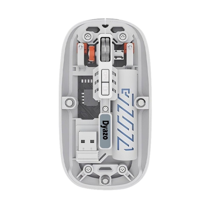 Dyazo Wireless Rechargeable Mouse DZ6077 Dual Connectivity Bluetooth 5.2 White