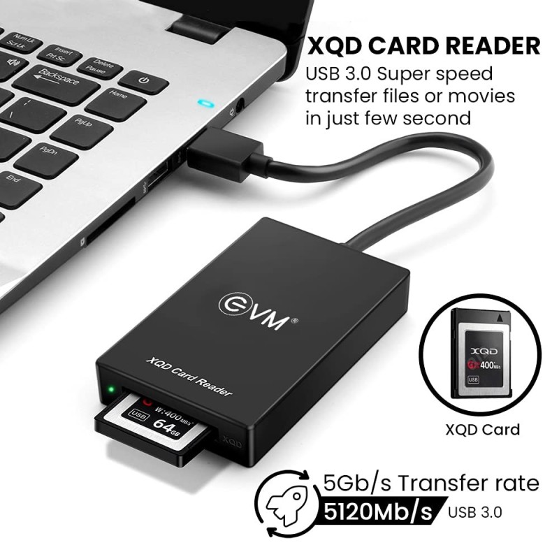 EVM XQD Memory Card Reader EVM-CR-002 USB 3.0 5Gbps Transfer XQD Reader