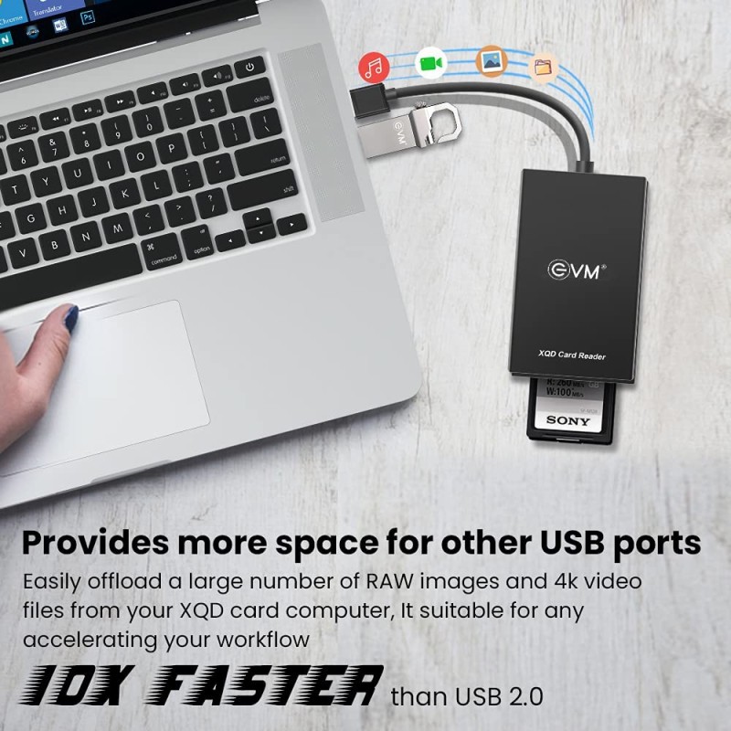 EVM XQD Memory Card Reader EVM-CR-002 USB 3.0 5Gbps Transfer XQD Reader